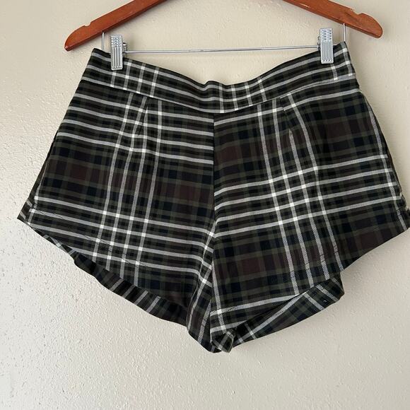 Free People Mayfair Dark Green Plaid Shorts Size 4 - Picture 7 of 10